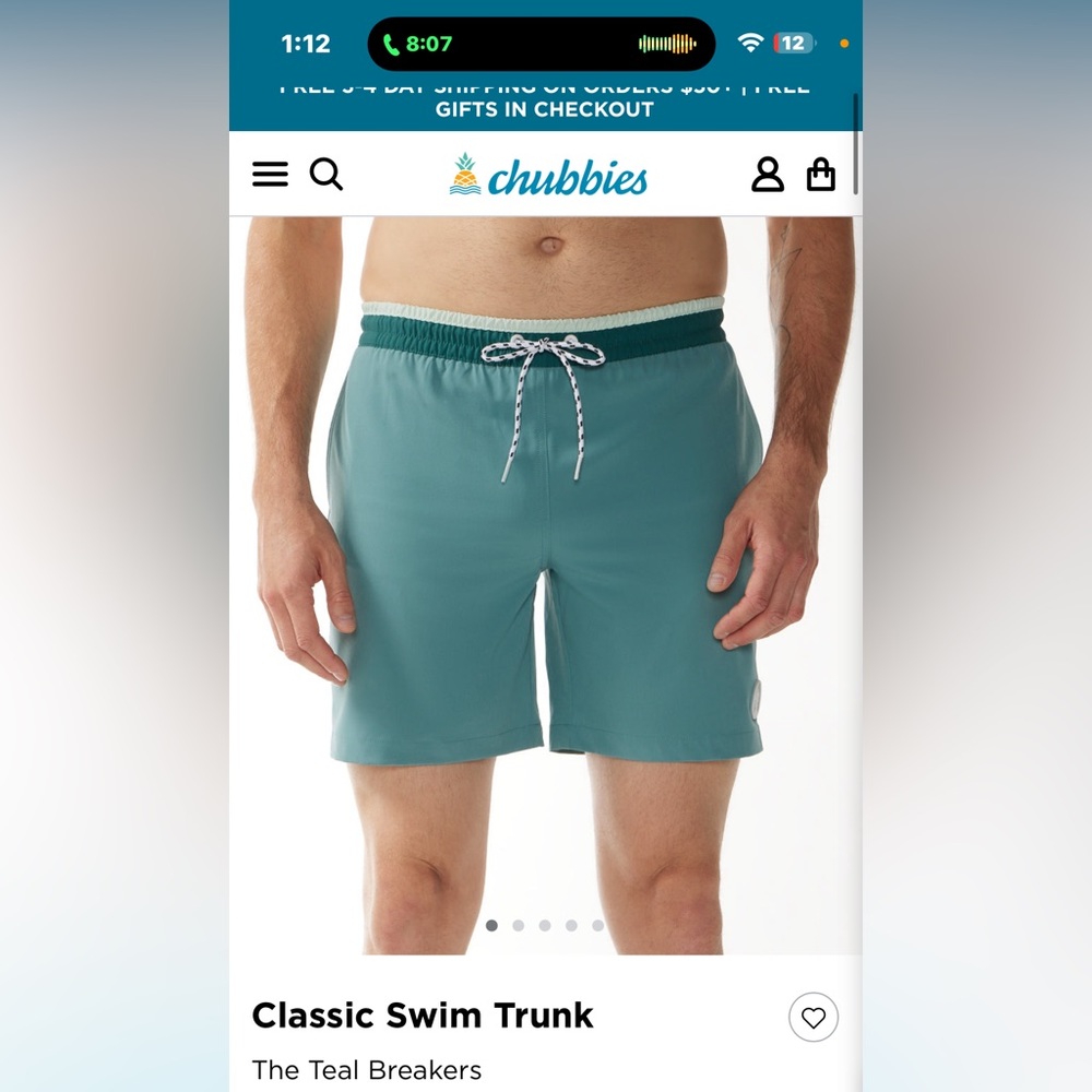 Chubbies the Teal Breakers 5.5’’ Swim Trunks w/ Liner